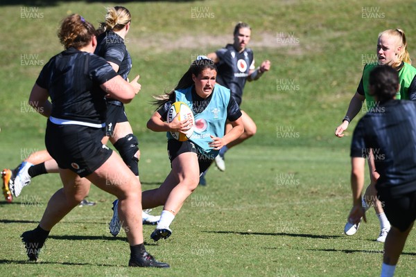 240725 - Wales Women Rugby Training at The Southport School, Southport - Kayleigh Powell during a Wales Womens Rugby training session ahead of their first tour match against Australia