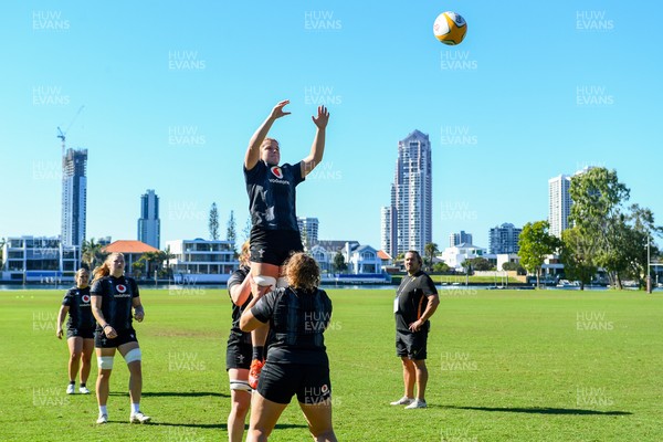 240725 - Wales Women Rugby Training at The Southport School, Southport - Kate Williams during the Wales Womens Rugby training session at The Southport School ahead of their first tour match against Australia