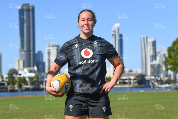 240725 - Wales Women Rugby Training at The Southport School, Southport - Katherine Baverstock during the Wales Womens Rugby training session at The Southport School ahead of their first tour match against Australia