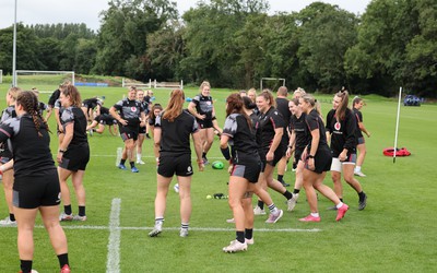 240823 - Wales Women Training session - The Wales Women’s team warm up during training session