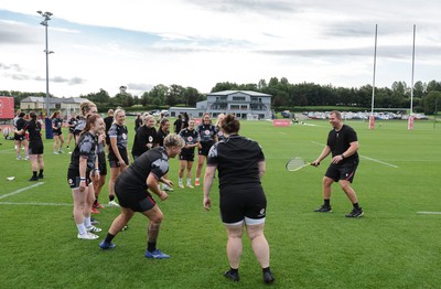 240823 - Wales Women Training session - The Wales Women’s team warm up during training session