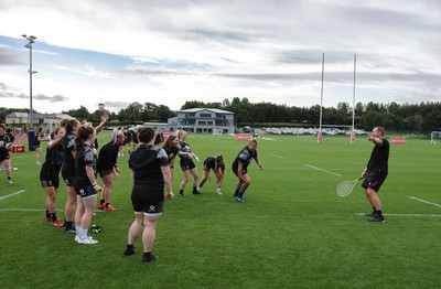 240823 - Wales Women Training session - The Wales Women’s team warm up during training session