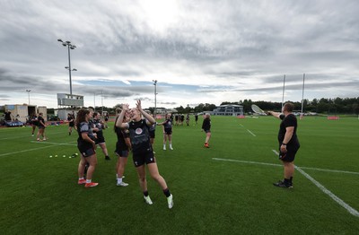 240823 - Wales Women Training session - The Wales Women’s team warm up during training session