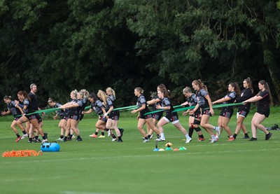 240823 - Wales Women Training session - The team go through conditioning session during training session