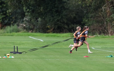 240823 - Wales Women Training session - Kerin Lake and Nel Metcalfe during training session