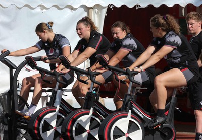 240823 - Wales Women Training session - Carys Cox, Gwenllian Pyrs, Lleucu George and Natalia John during training session