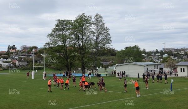 241023 - Wales Women Rugby Training Session - The Wales squad run through a  training session ahead of their WXV1 match against New Zealand in Dunedin
