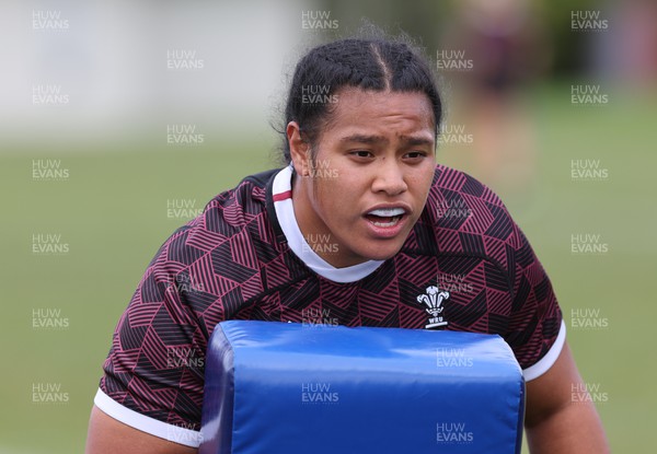 241023 - Wales Women Rugby Training Session - Sisilia Tuipulotu during a training session ahead of their WXV1 match against New Zealand in Dunedin