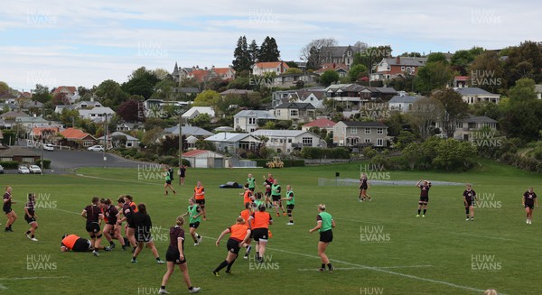 241023 - Wales Women Rugby Training Session - The Wales squad run through a  training session ahead of their WXV1 match against New Zealand in Dunedin