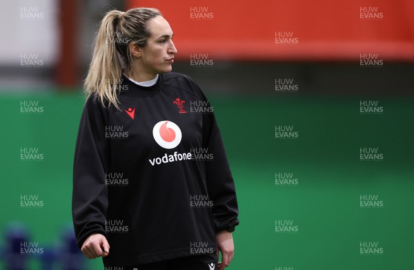250324 - Wales Women Rugby Training Session  - Courtney Keight during training session ahead of the Guinness Women’s 6 Nations match against England