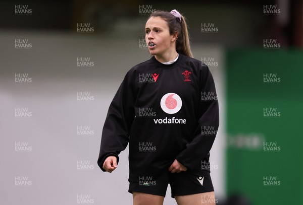 250324 - Wales Women Rugby Training Session  - Kayleigh Powell during training session ahead of the Guinness Women’s 6 Nations match against England