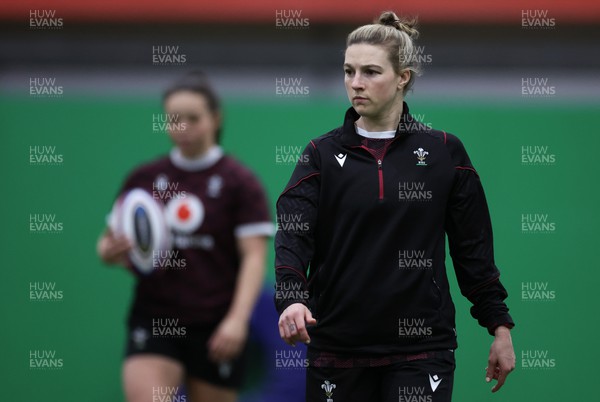 250324 - Wales Women Rugby Training Session  - Keira Bevan during training session ahead of the Guinness Women’s 6 Nations match against England