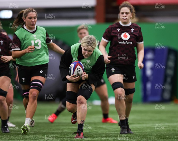 250324 - Wales Women Rugby Training Session  - Alex Callender during training session ahead of the Guinness Women’s 6 Nations match against England
