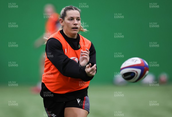 250324 - Wales Women Rugby Training Session  - Kerin Lake during training session ahead of the Guinness Women’s 6 Nations match against England