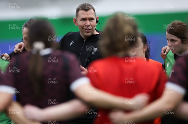 250324 - Wales Women Rugby Training Session  - Ioan Cunningham, Wales Women head coach, during training session ahead of the Guinness Women’s 6 Nations match against England