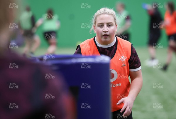 250324 - Wales Women Rugby Training Session  - Molly Reardon during training session ahead of the Guinness Women’s 6 Nations match against England