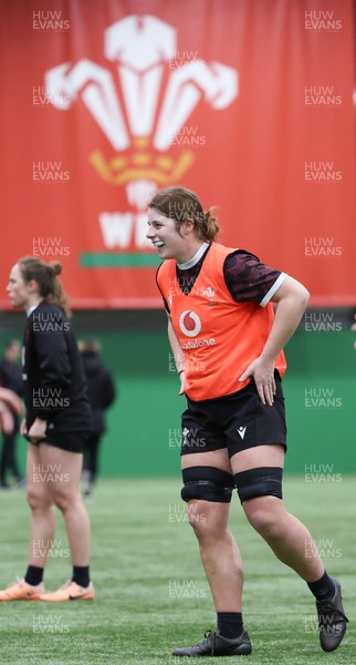 250324 - Wales Women Rugby Training Session  - Kate Williams during training session ahead of the Guinness Women’s 6 Nations match against England