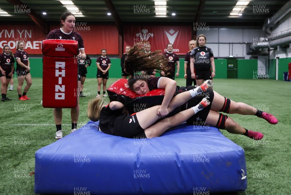 250324 - Wales Women Rugby Training Session  -  during training session ahead of the Guinness Women’s 6 Nations match against England