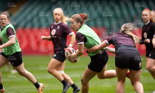230424 - Wales Women Rugby Training Session - Lisa Neumann during a training session at the Principality Stadium ahead of Wales’ Guinness Women’s 6 Nations match against Italy