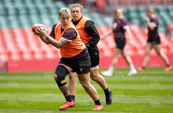 230424 - Wales Women Rugby Training Session - Donna Rose during a training session at the Principality Stadium ahead of Wales’ Guinness Women’s 6 Nations match against Italy