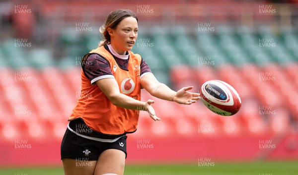 230424 - Wales Women Rugby Training Session - Alisha Butchers during a training session at the Principality Stadium ahead of Wales’ Guinness Women’s 6 Nations match against Italy