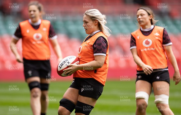 230424 - Wales Women Rugby Training Session - Alex Callender during a training session at the Principality Stadium ahead of Wales’ Guinness Women’s 6 Nations match against Italy