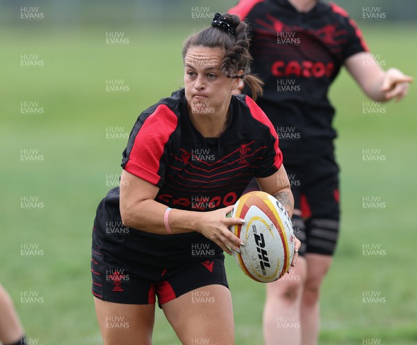 250822 - Wales Women Rugby Training Session - Ffion Lewis during a training session ahead of the match against Canada