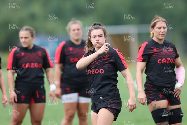 250822 - Wales Women Rugby Training Session - Eloise Hayward during a training session ahead of the match against Canada