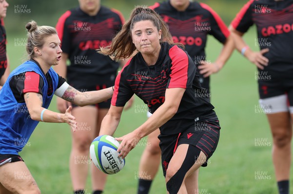 250822 - Wales Women Rugby Training Session - Robyn Wilkins during a training session ahead of the match against Canada