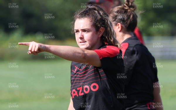 250822 - Wales Women Rugby Training Session - Eloise Hayward during a training session ahead of the match against Canada