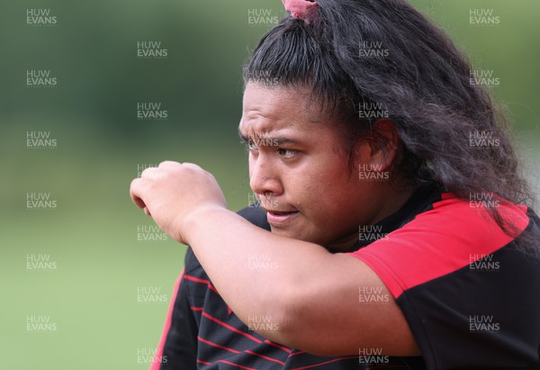 250822 - Wales Women Rugby Training Session - Sisilia Tuipulotu during a training session ahead of the match against Canada