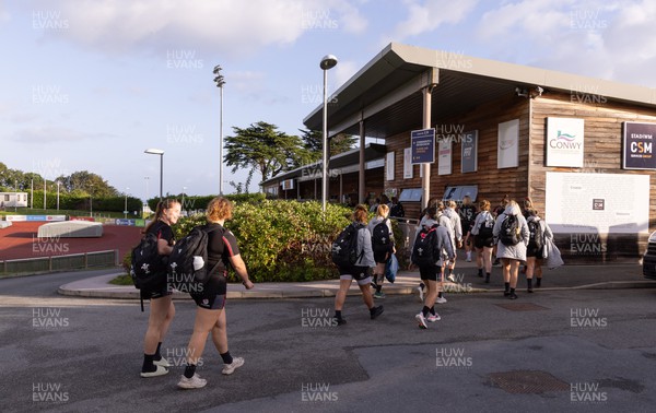 250923 - Wales Women Training Camp, North Wales - The Wales Women rugby team arrive at Stadium CSM for a training session during their squad camp ahead of the match against USA