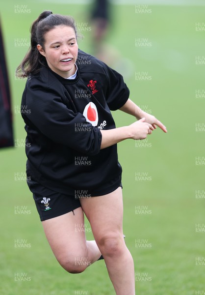 260324 - Wales Women Rugby Training Session - Meg Davies during a training session   ahead of their 6 Nations match against England