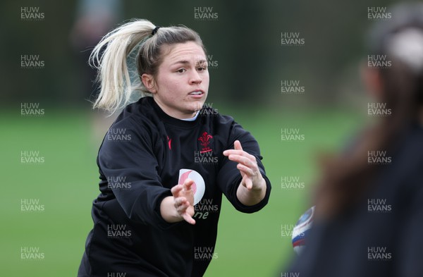 260324 - Wales Women Rugby Training Session - Hannah Bluck during a training session   ahead of their 6 Nations match against England
