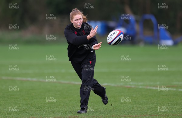 260324 - Wales Women Rugby Training Session - Niamh Terry during a training session   ahead of their 6 Nations match against England