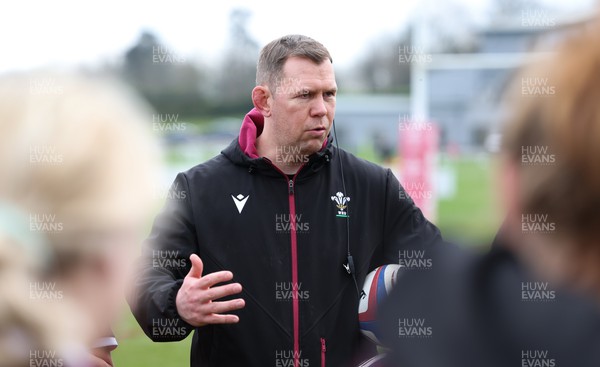 260324 - Wales Women Rugby Training Session - Ioan Cunningham, Wales Women head coach during a training session   ahead of their 6 Nations match against England