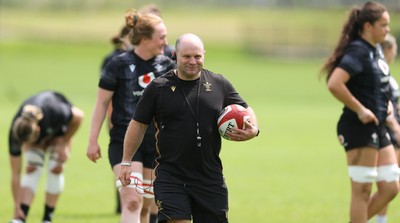 260625  Wales Women Rugby Training Session - Sean Lynn, Wales Women head coach during training ahead of the Wales matches against Australia