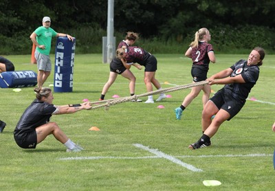 260625  Wales Women Rugby Training Session - Keira Bevan and Lleucu George during training ahead of the Wales matches against Australia