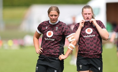 260625  Wales Women Rugby Training Session - Tilly Vucaj and Alaw Pyrs during training ahead of the Wales matches against Australia