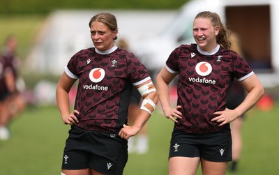 260625  Wales Women Rugby Training Session - Tilly Vucaj and Alaw Pyrs during training ahead of the Wales matches against Australia