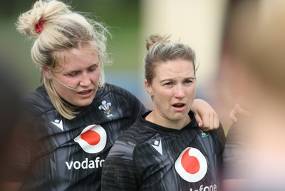 260625  Wales Women Rugby Training Session -Alex Callender and Keira Bevan during training ahead of the Wales matches against Australia