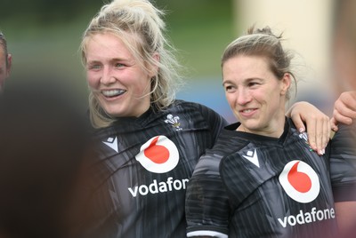 260625  Wales Women Rugby Training Session - Alex Callender and Keira Bevan during training ahead of the Wales matches against Australia