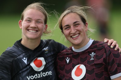 260625  Wales Women Rugby Training Session - Carys Cox and Courtney Keight during training ahead of the Wales matches against Australia