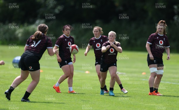 260625  Wales Women Rugby Training Session - Sian Jones, Jenny Hesketh, Seren Lockwood and Kate Williams during training ahead of the Wales matches against Australia