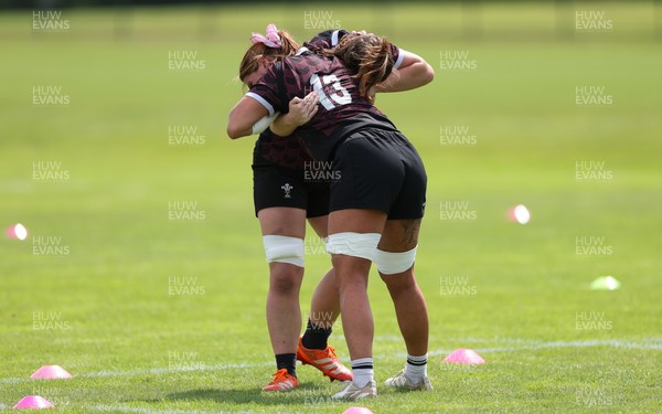 260625  Wales Women Rugby Training Session - Georgia Evans and Kate Williams during training ahead of the Wales matches against Australia