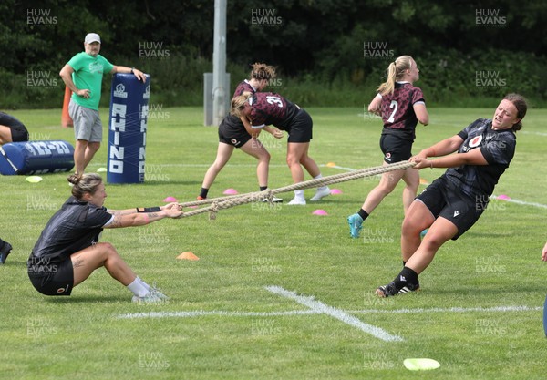 260625  Wales Women Rugby Training Session - Keira Bevan and Lleucu George during training ahead of the Wales matches against Australia