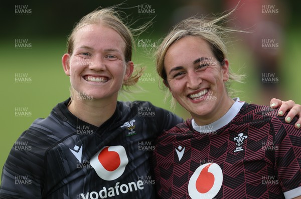 260625  Wales Women Rugby Training Session - Carys Cox and Courtney Keight during training ahead of the Wales matches against Australia