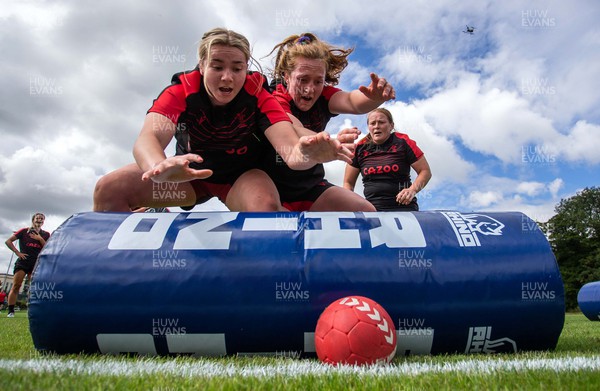 260722 - Wales Women Rugby Training - Liliana Podpadec and Abbie Fleming during training