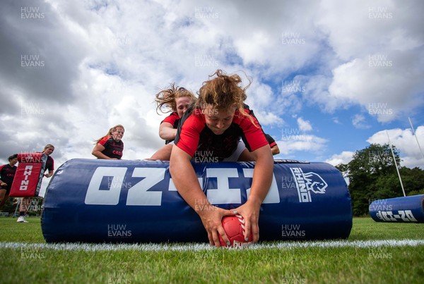 260722 - Wales Women Rugby Training - Lleucu George during training