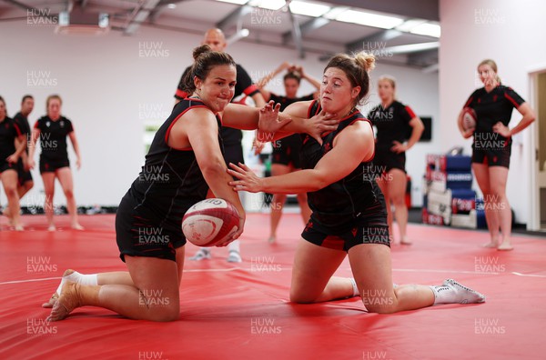 260722 - Wales Women Rugby Training - Siwan Lillicrap and Gwen Crabb during training